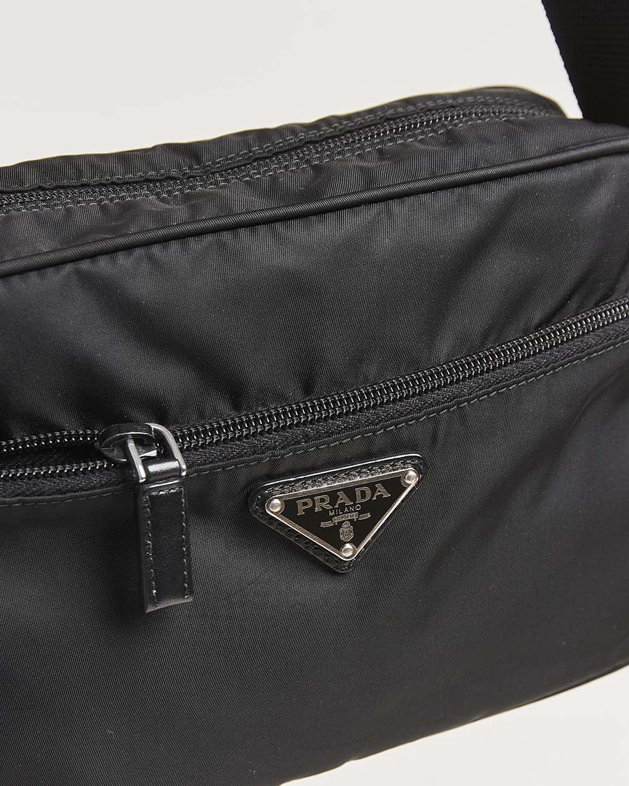 Herr | Pre-Owned & Vintage Bags | Prada Pre-Owned | Tessuto Nylon Leather Shoulder Bag Black