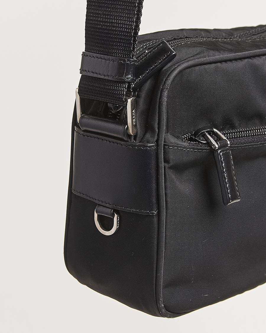 Herr | Pre-Owned & Vintage Bags | Prada Pre-Owned | Tessuto Nylon Leather Shoulder Bag Black