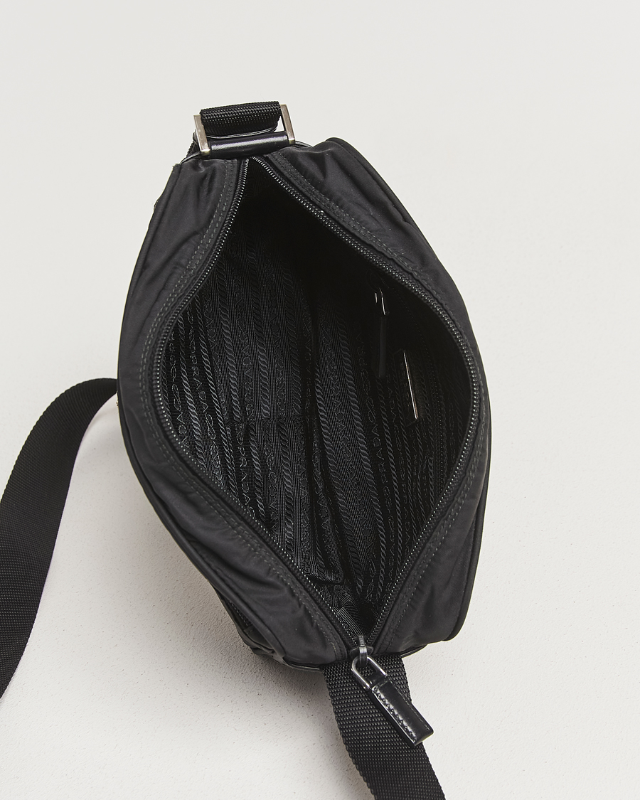 Herr | Pre-Owned & Vintage Bags | Prada Pre-Owned | Tessuto Nylon Leather Shoulder Bag Black