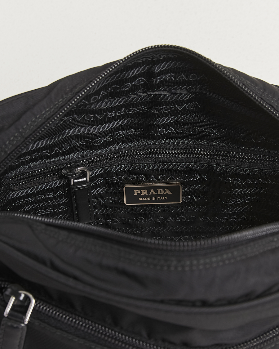 Herr | Pre-Owned & Vintage Bags | Prada Pre-Owned | Tessuto Nylon Leather Shoulder Bag Black
