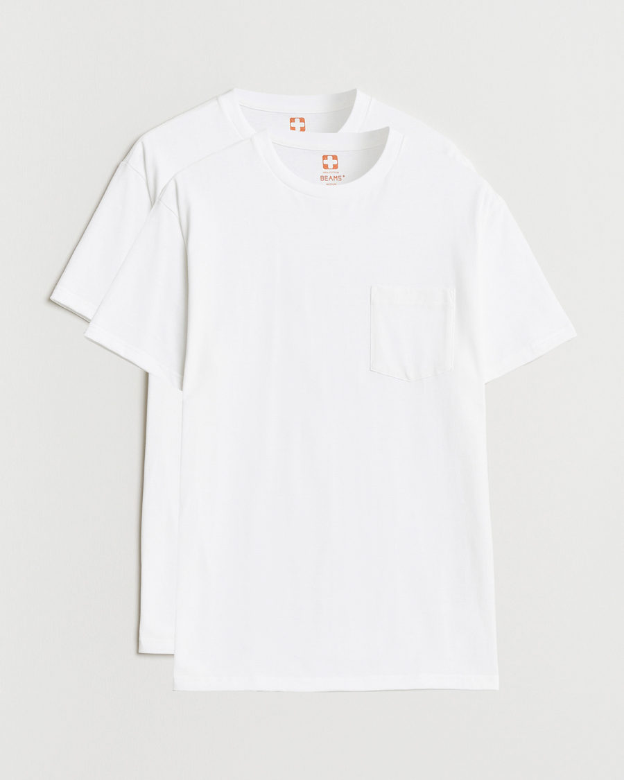 Herr | T-Shirts | BEAMS PLUS | 2-Pack Pocket T-Shirt White