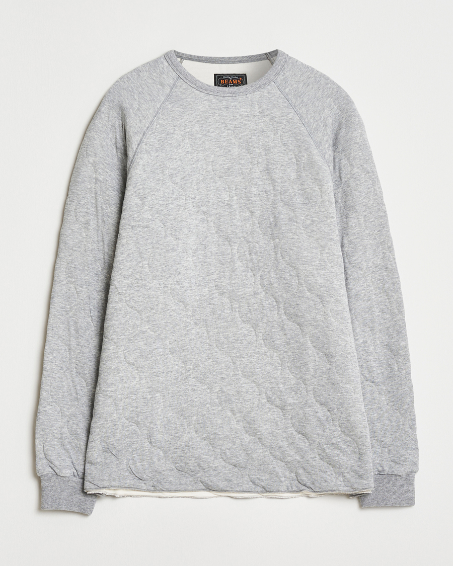 Herr | Tröjor | BEAMS PLUS | MIL Quilt Crew Neck Grey