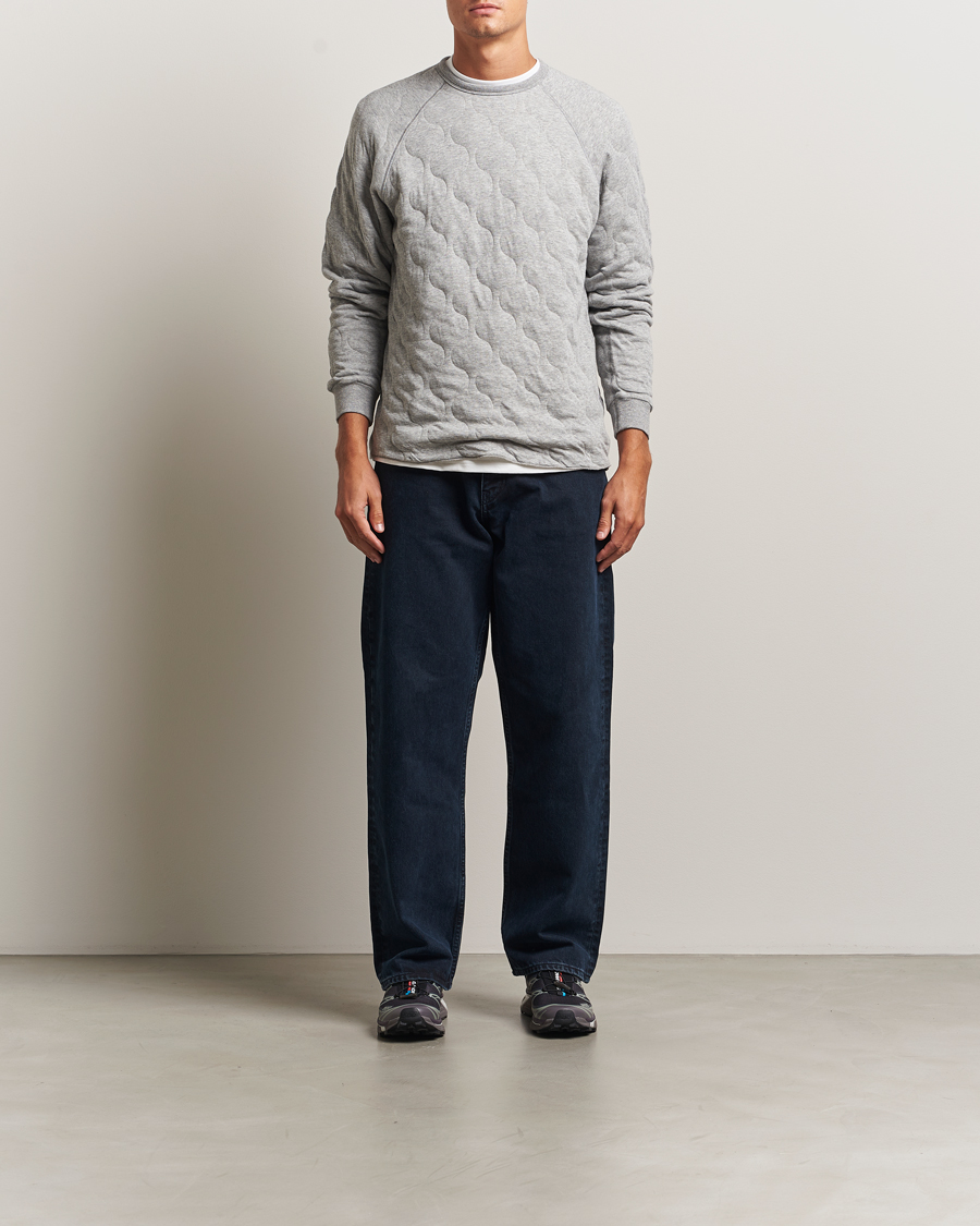 Herr | Tröjor | BEAMS PLUS | MIL Quilt Crew Neck Grey