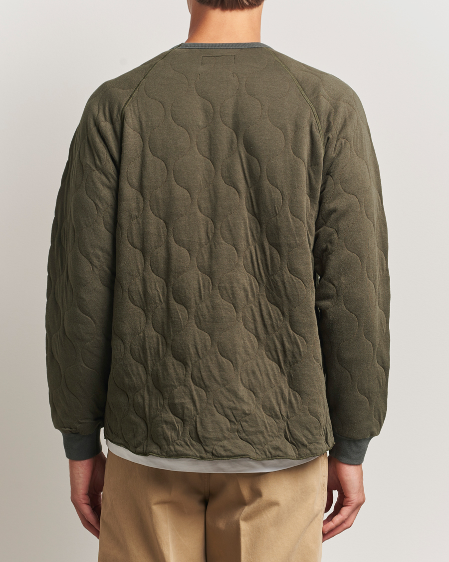Herr | Tröjor | BEAMS PLUS | MIL Quilt Crew Neck Olive