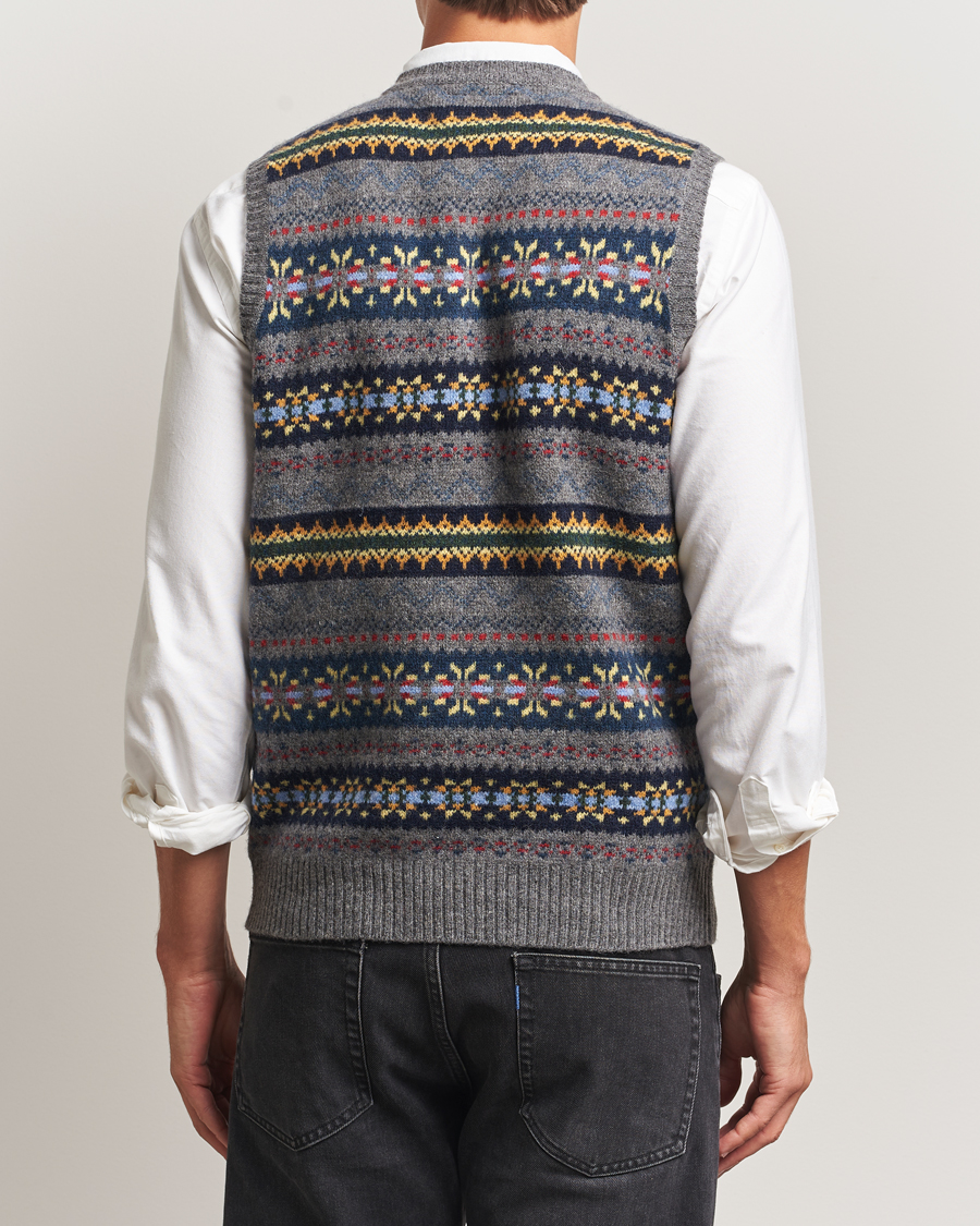 Herr | Tröjor | BEAMS PLUS | Fairisle Knit Vest Grey