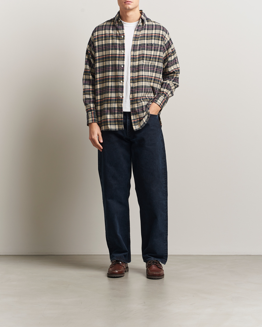 Herr | Skjortor | BEAMS PLUS | Flannel Button Down Shirt Beige Check