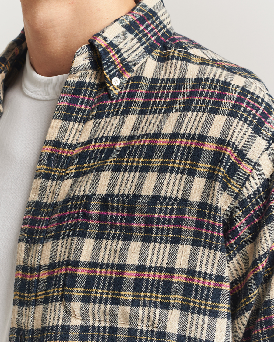 Herr | Skjortor | BEAMS PLUS | Flannel Button Down Shirt Beige Check