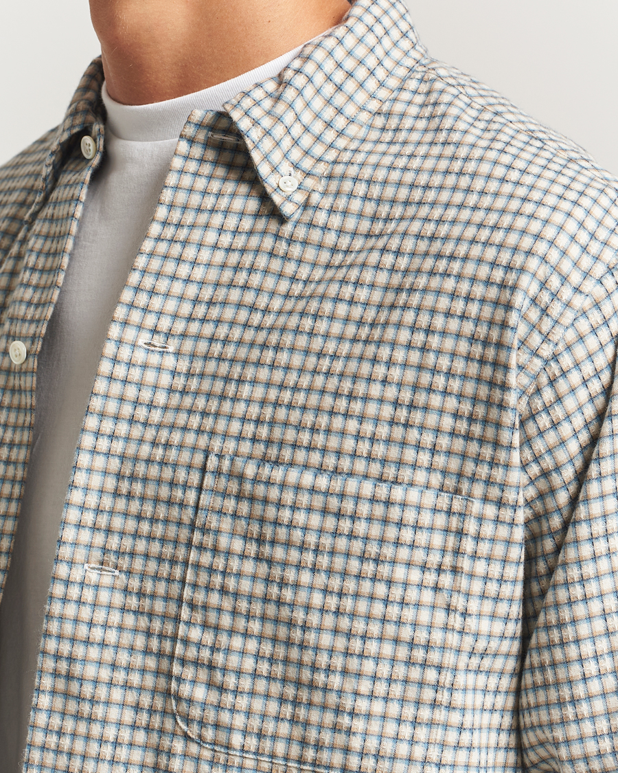 Herr | Skjortor | BEAMS PLUS | Dobby Button Down Shirt White Plaid