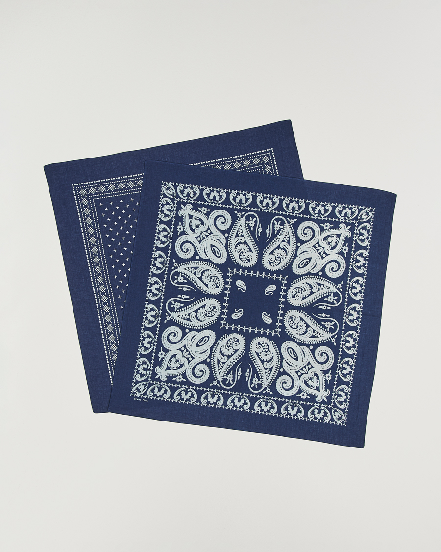 Herr | Näsdukar | BEAMS PLUS | 2-Pack Bandana Set Navy