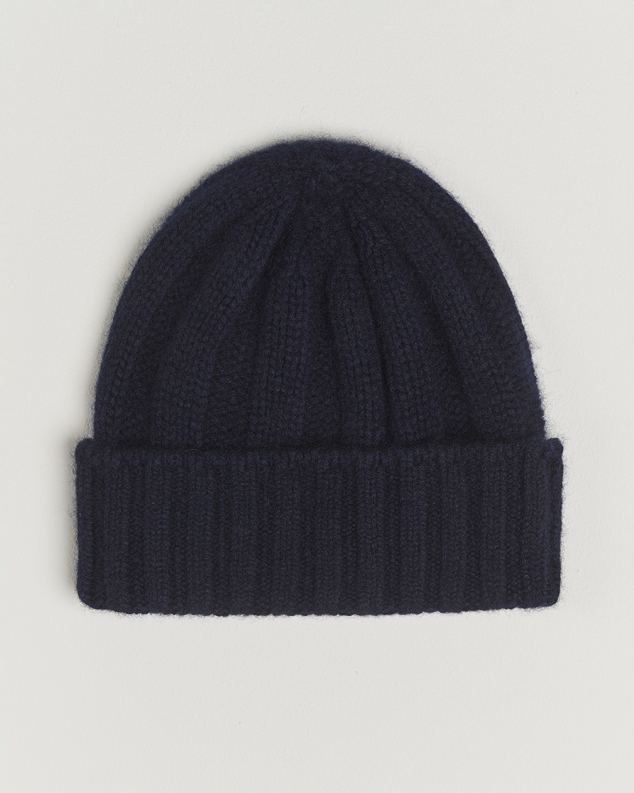 Herr | Mössor | BEAMS PLUS | Cashmere Rib Beanie Navy