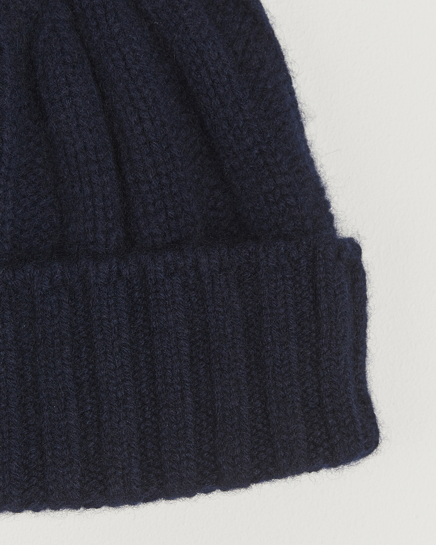 Herr | Mössor | BEAMS PLUS | Cashmere Rib Beanie Navy