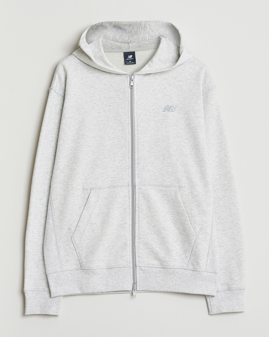 Herr | Tröjor | New Balance | Essentials Terry Full Zip Hoodie Ash Heather