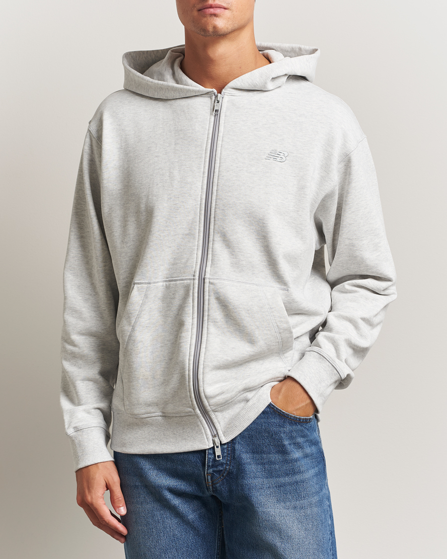 Herr | Tröjor | New Balance | Essentials Terry Full Zip Hoodie Ash Heather