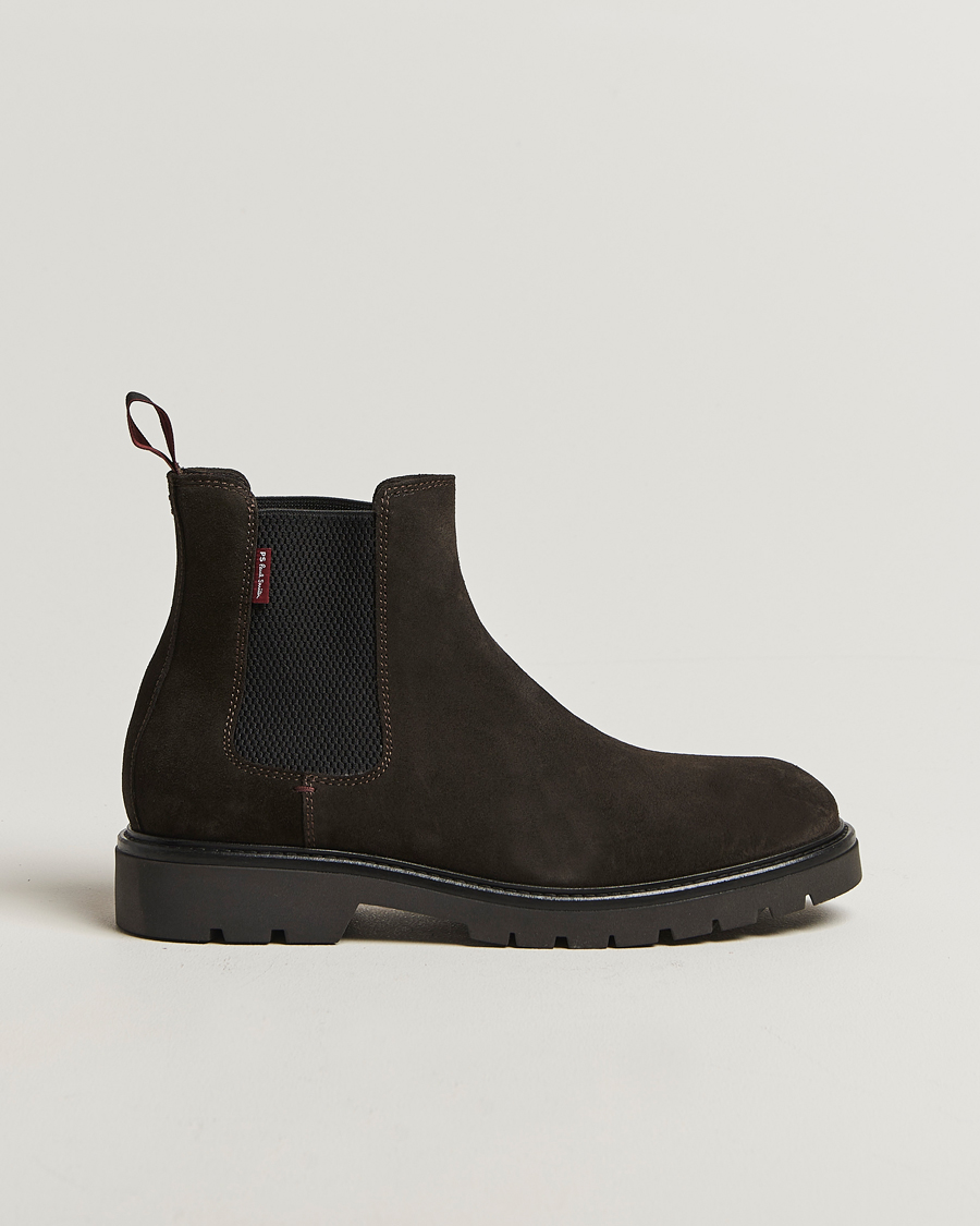 Herr | Kängor | PS Paul Smith | Xenon Suede Chelsea Boot Dark Brown