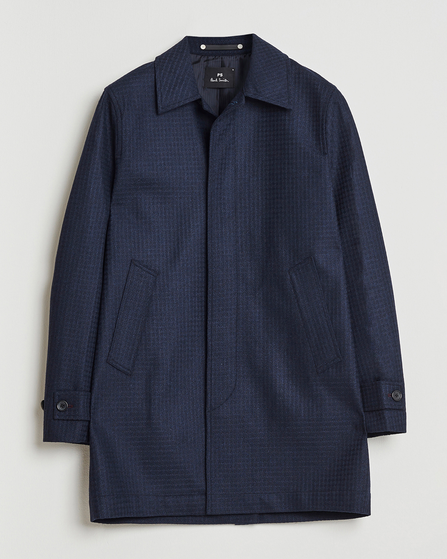 Herr | Jackor | PS Paul Smith | Wool Dogtooth Coat Blue