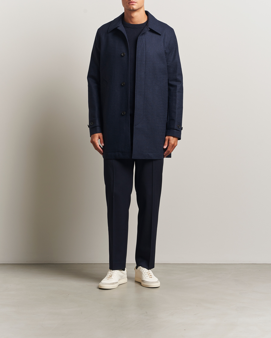 Herr | Jackor | PS Paul Smith | Wool Dogtooth Coat Blue