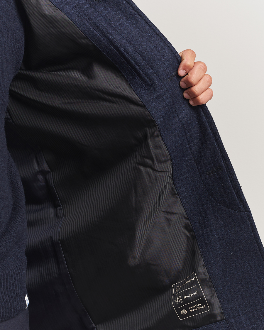 Herr | Jackor | PS Paul Smith | Wool Dogtooth Coat Blue
