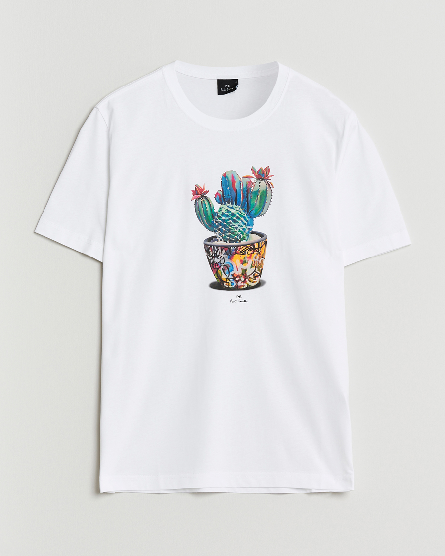 Herr | T-Shirts | PS Paul Smith | Cactus Crew Neck T-Shirt White