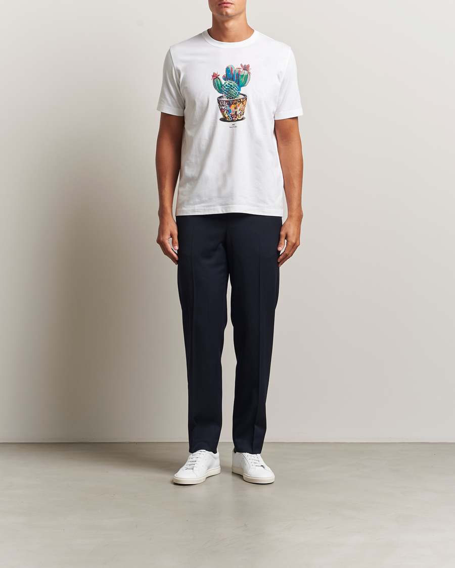 Herr | T-Shirts | PS Paul Smith | Cactus Crew Neck T-Shirt White