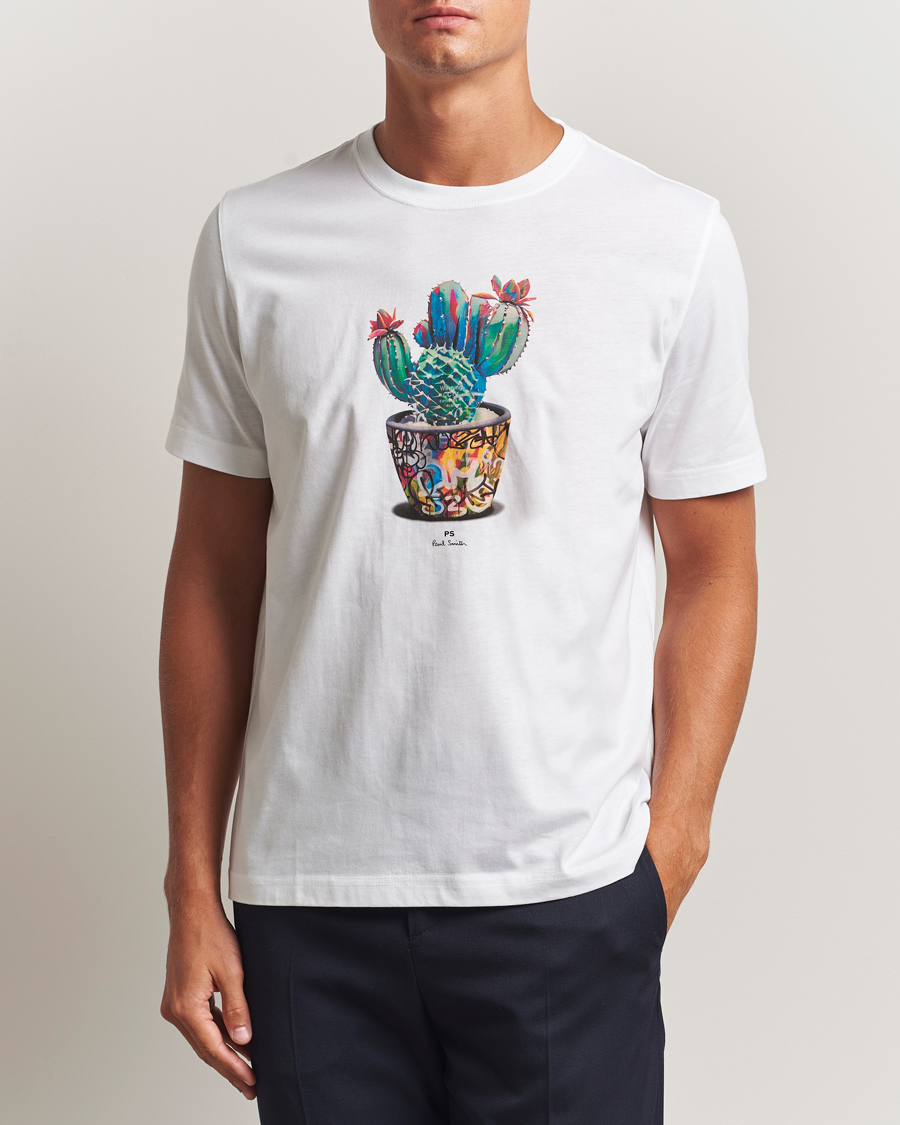 Herr | T-Shirts | PS Paul Smith | Cactus Crew Neck T-Shirt White
