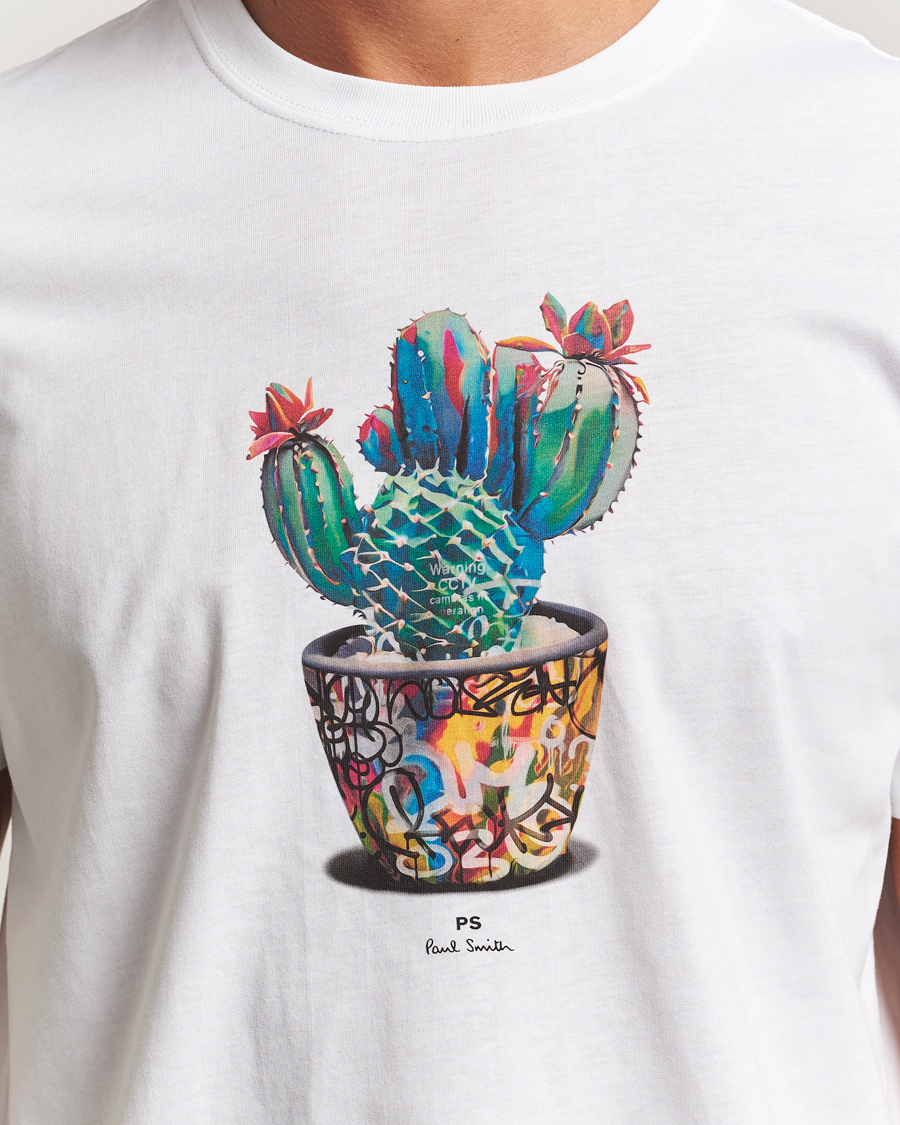 Herr | T-Shirts | PS Paul Smith | Cactus Crew Neck T-Shirt White