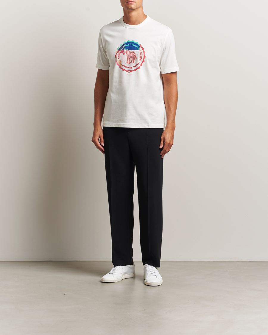 Herr | T-Shirts | PS Paul Smith | Zebra Bottle Top Crew Neck T-Shirt White