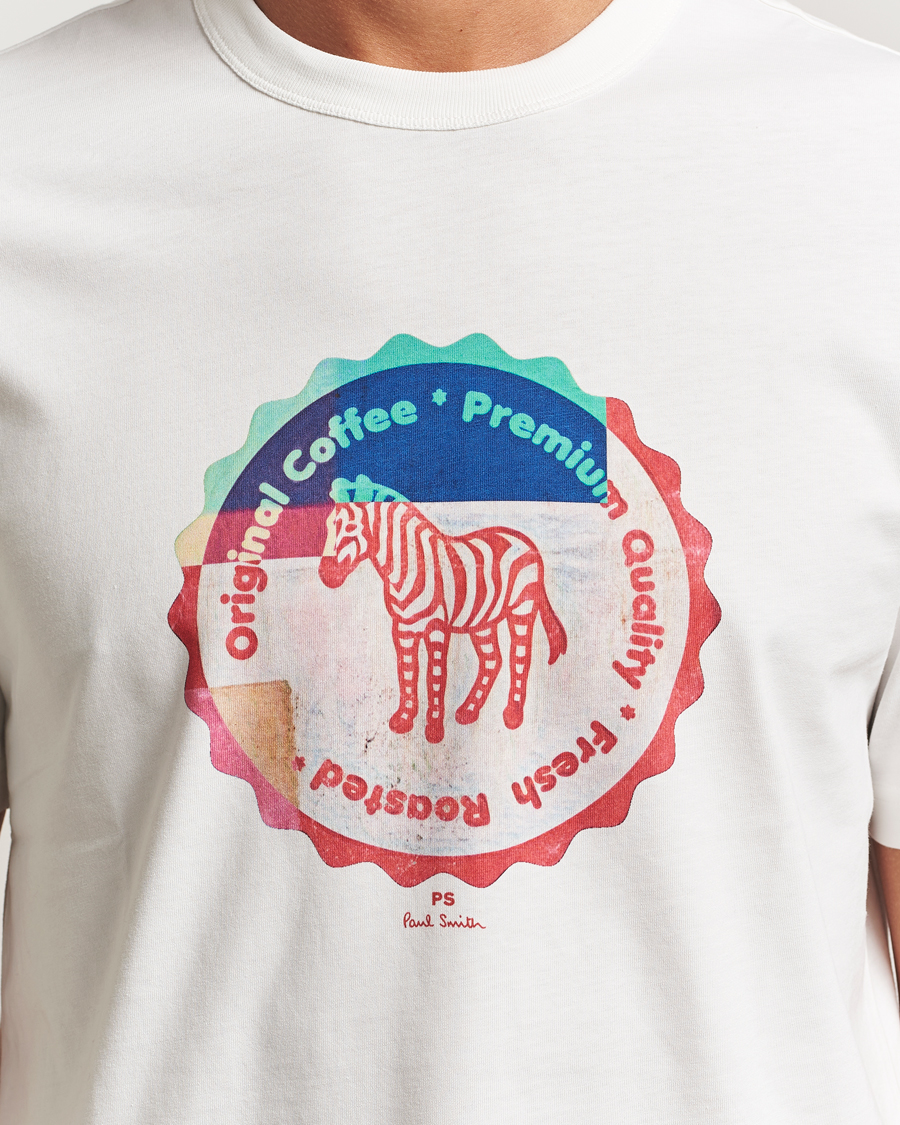 Herr | T-Shirts | PS Paul Smith | Zebra Bottle Top Crew Neck T-Shirt White
