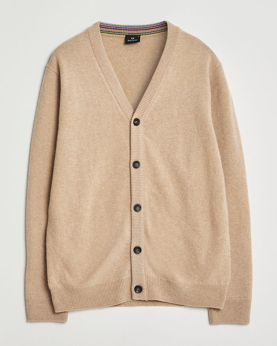 Herr | Tröjor | PS Paul Smith | Merino Knitted Cardigan Beige