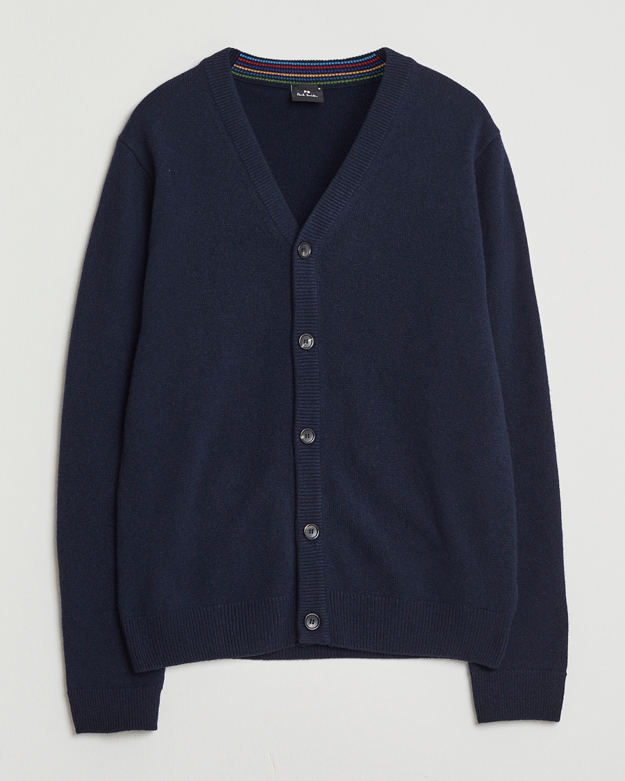 Herr | Tröjor | PS Paul Smith | Merino Knitted Cardigan Blue
