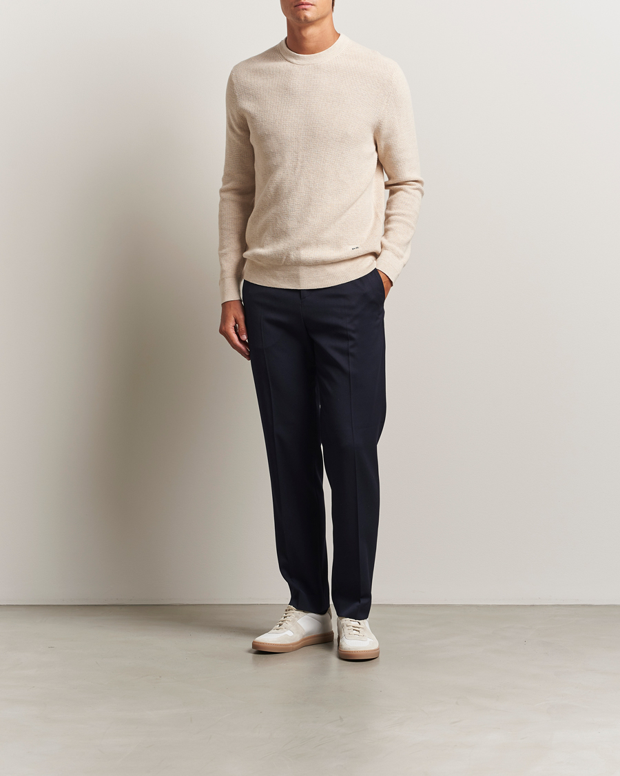 Herr | Tröjor | PS Paul Smith | Waffle Knitted Crew Neck Sweater Off White