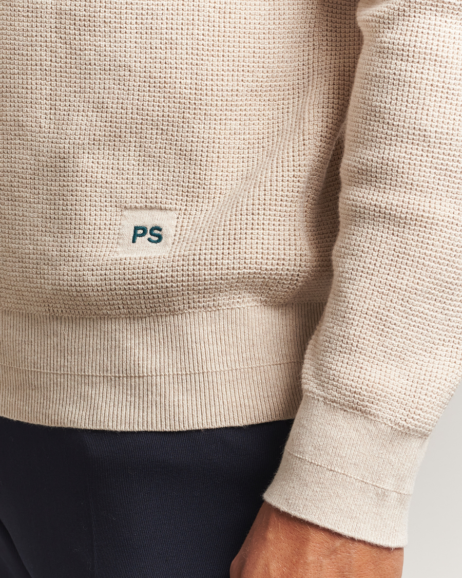 Herr | Tröjor | PS Paul Smith | Waffle Knitted Crew Neck Sweater Off White