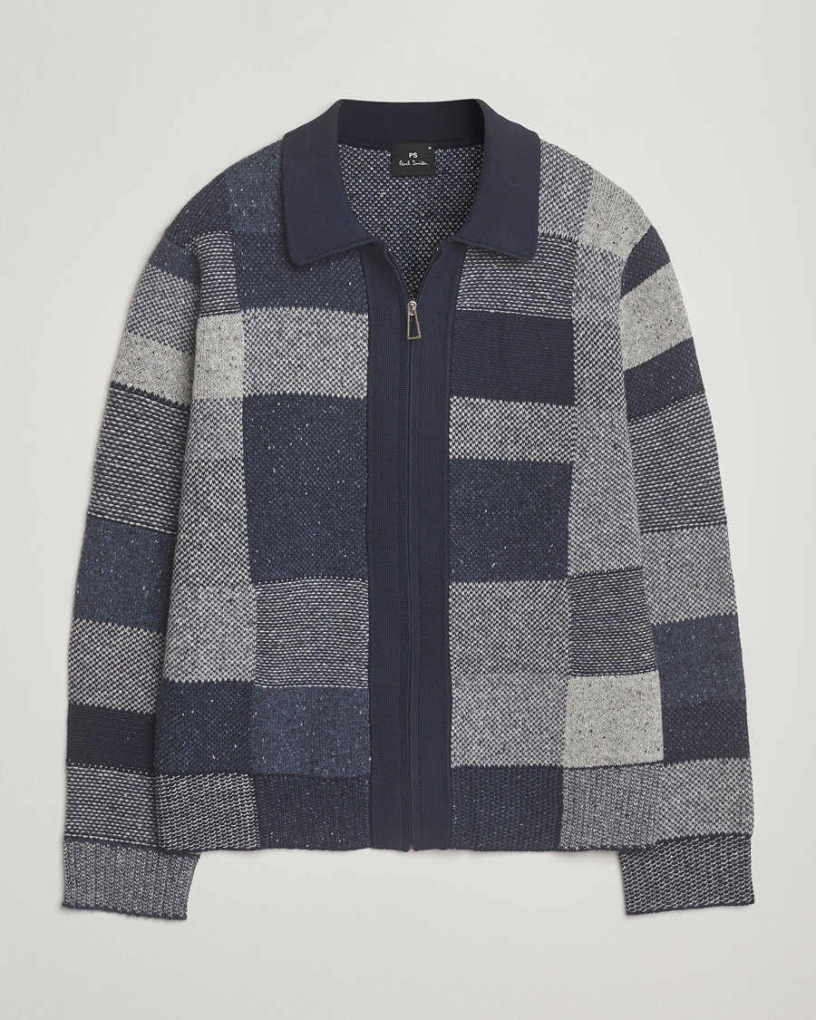 Herr | Tröjor | PS Paul Smith | Colourblocked Knitted Full Zip Blue Multi
