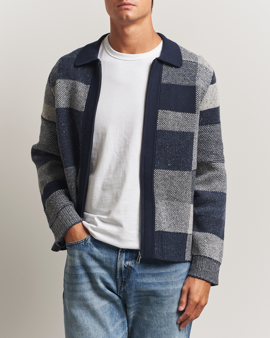Herr | Tröjor | PS Paul Smith | Colourblocked Knitted Full Zip Blue Multi