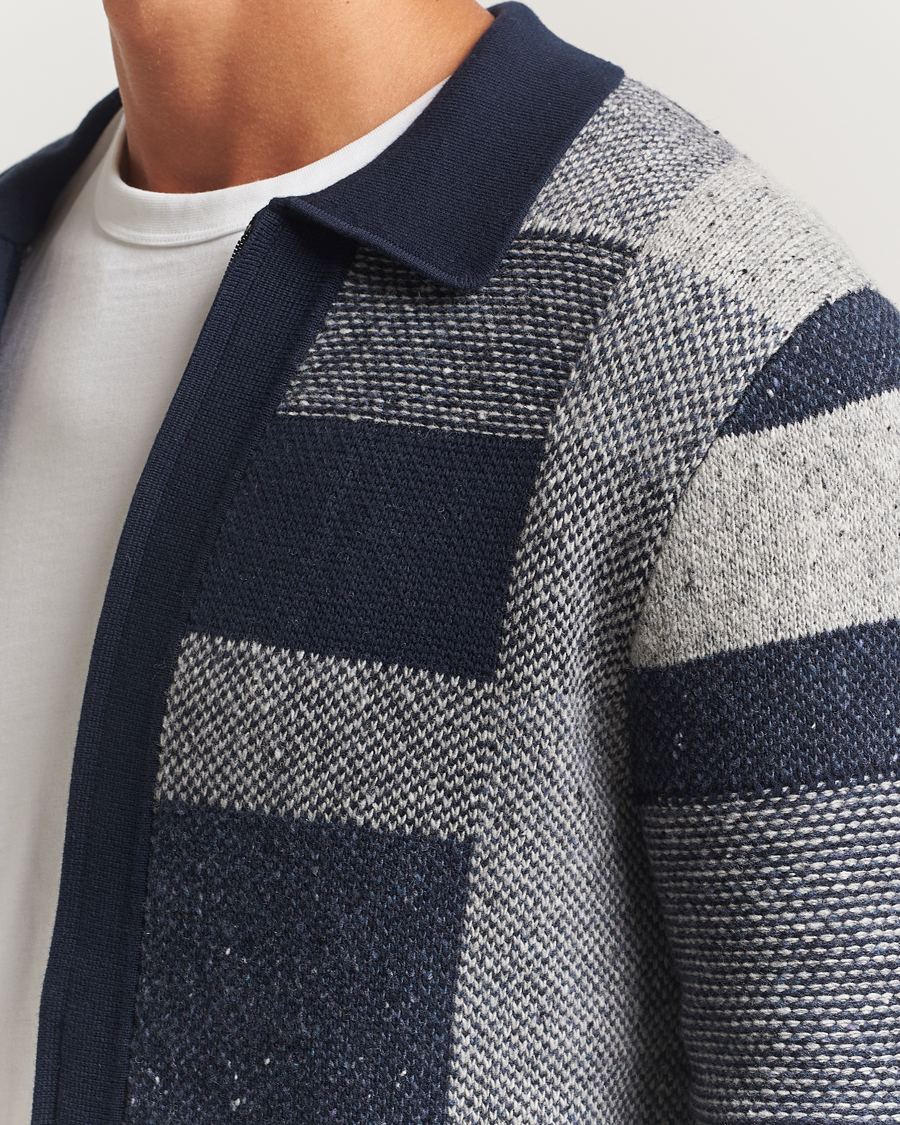 Herr | Tröjor | PS Paul Smith | Colourblocked Knitted Full Zip Blue Multi