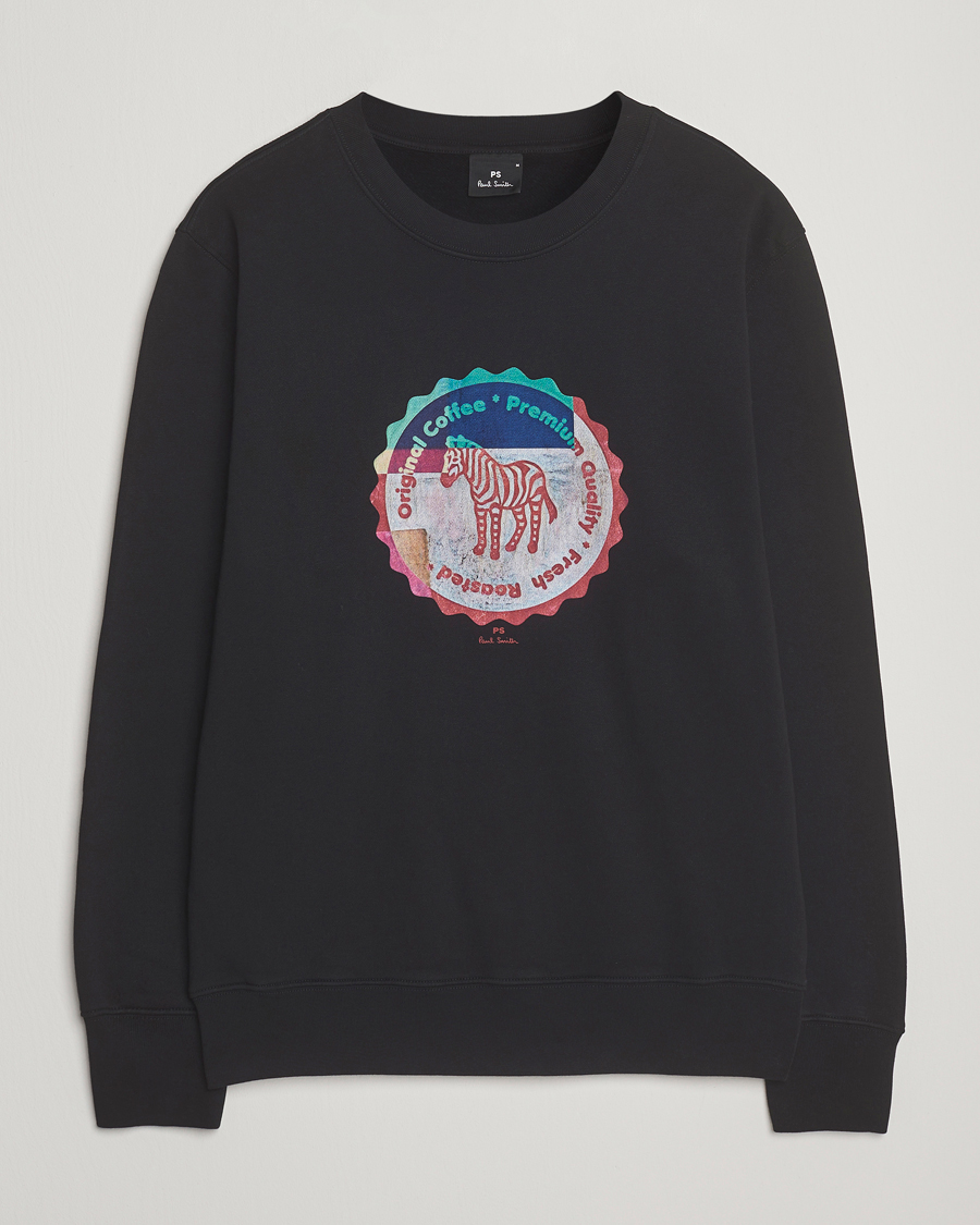Herr | Tröjor | PS Paul Smith | Zebra Bottle Top Crew Neck Sweatshirt Black