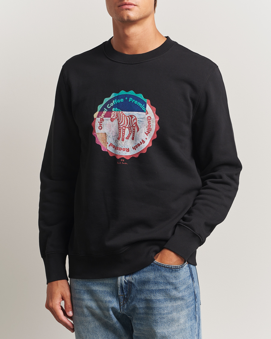 Herr | Tröjor | PS Paul Smith | Zebra Bottle Top Crew Neck Sweatshirt Black