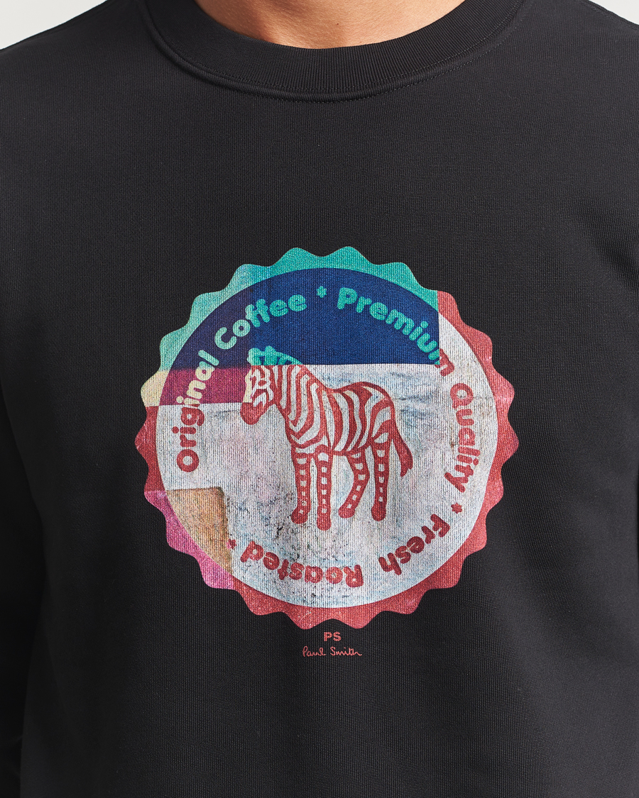 Herr | Tröjor | PS Paul Smith | Zebra Bottle Top Crew Neck Sweatshirt Black