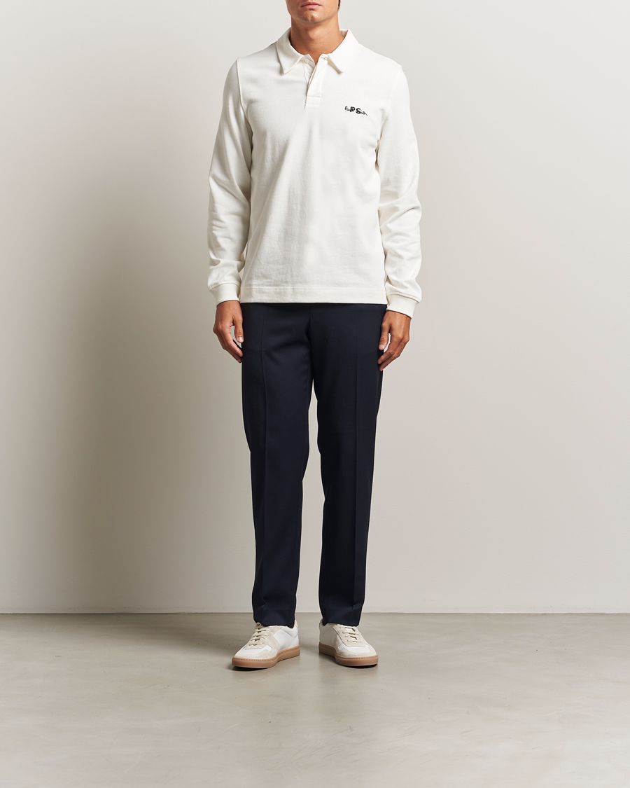Herr | Tröjor | PS Paul Smith | Cotton Logo Rugby Sweater White