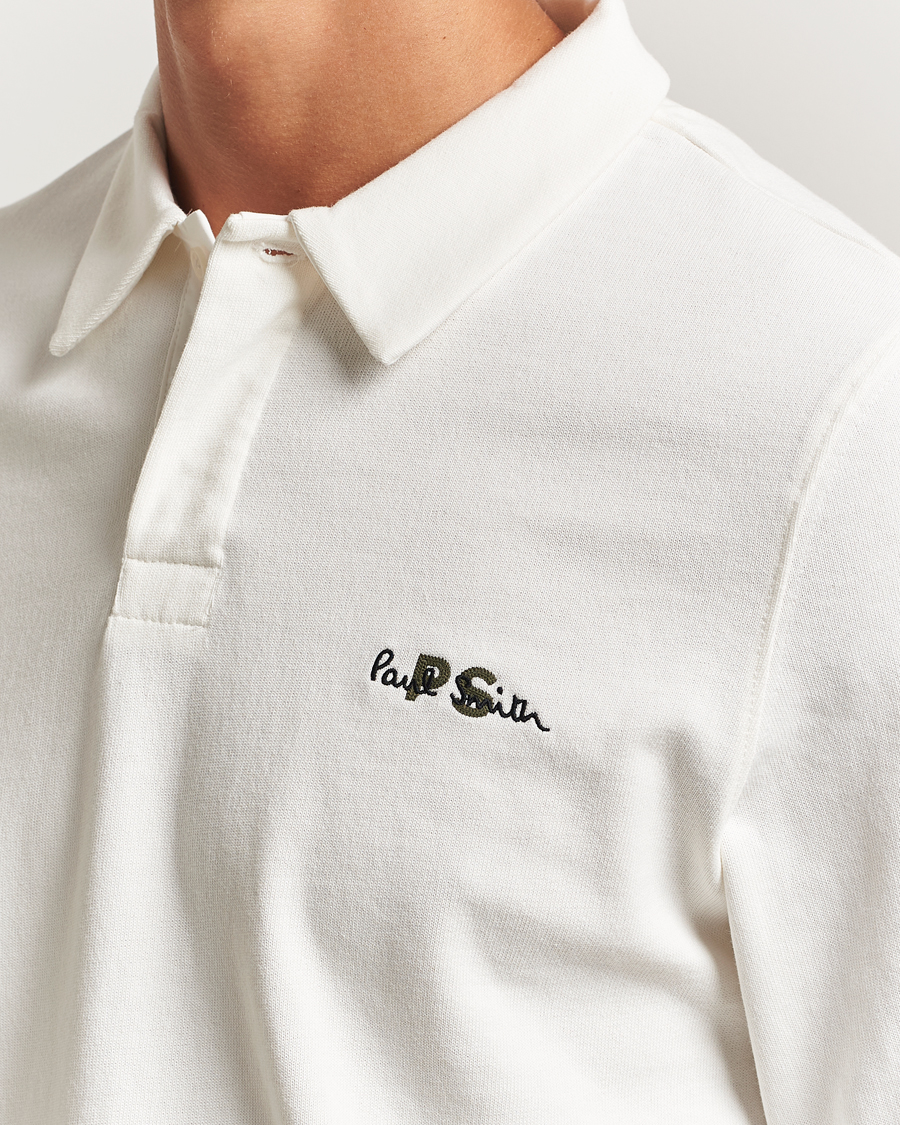 Herr | Tröjor | PS Paul Smith | Cotton Logo Rugby Sweater White
