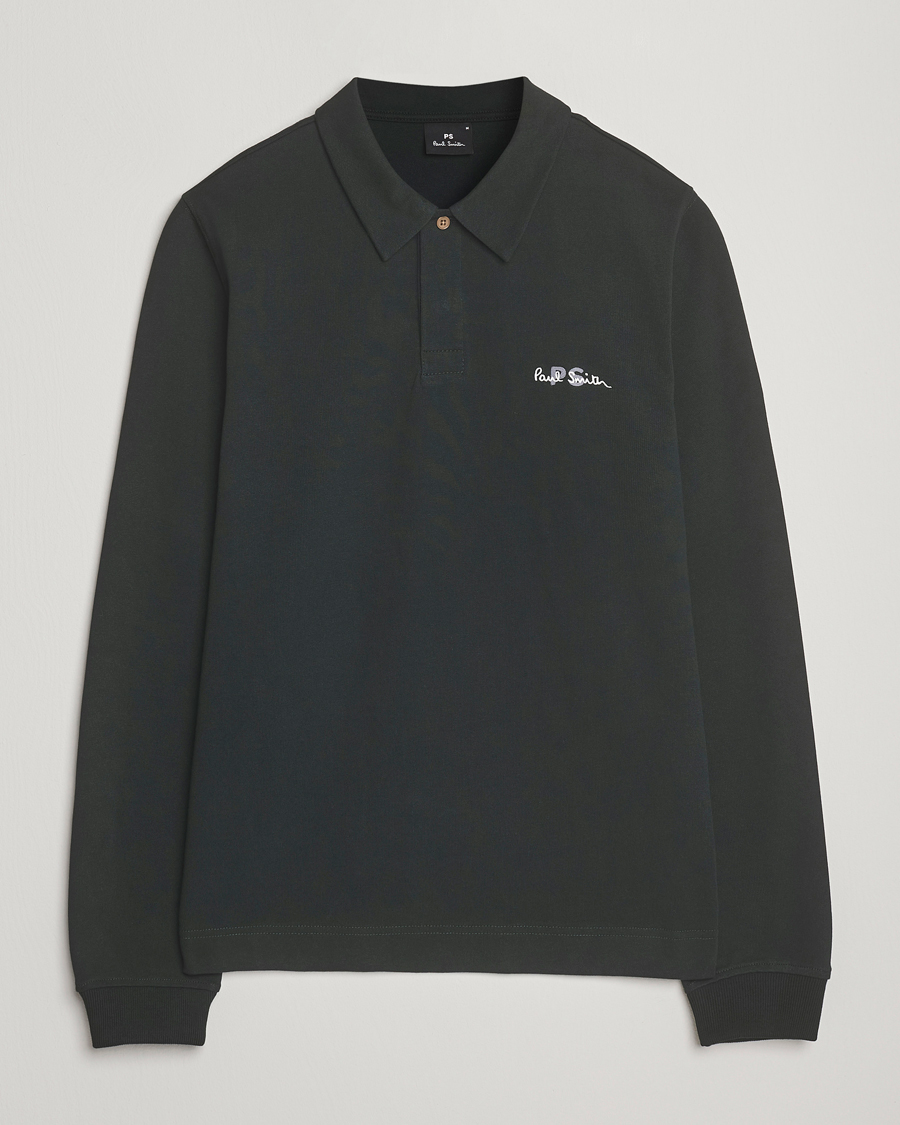 Herr | Tröjor | PS Paul Smith | Cotton Logo Rugby Sweater Dark Green