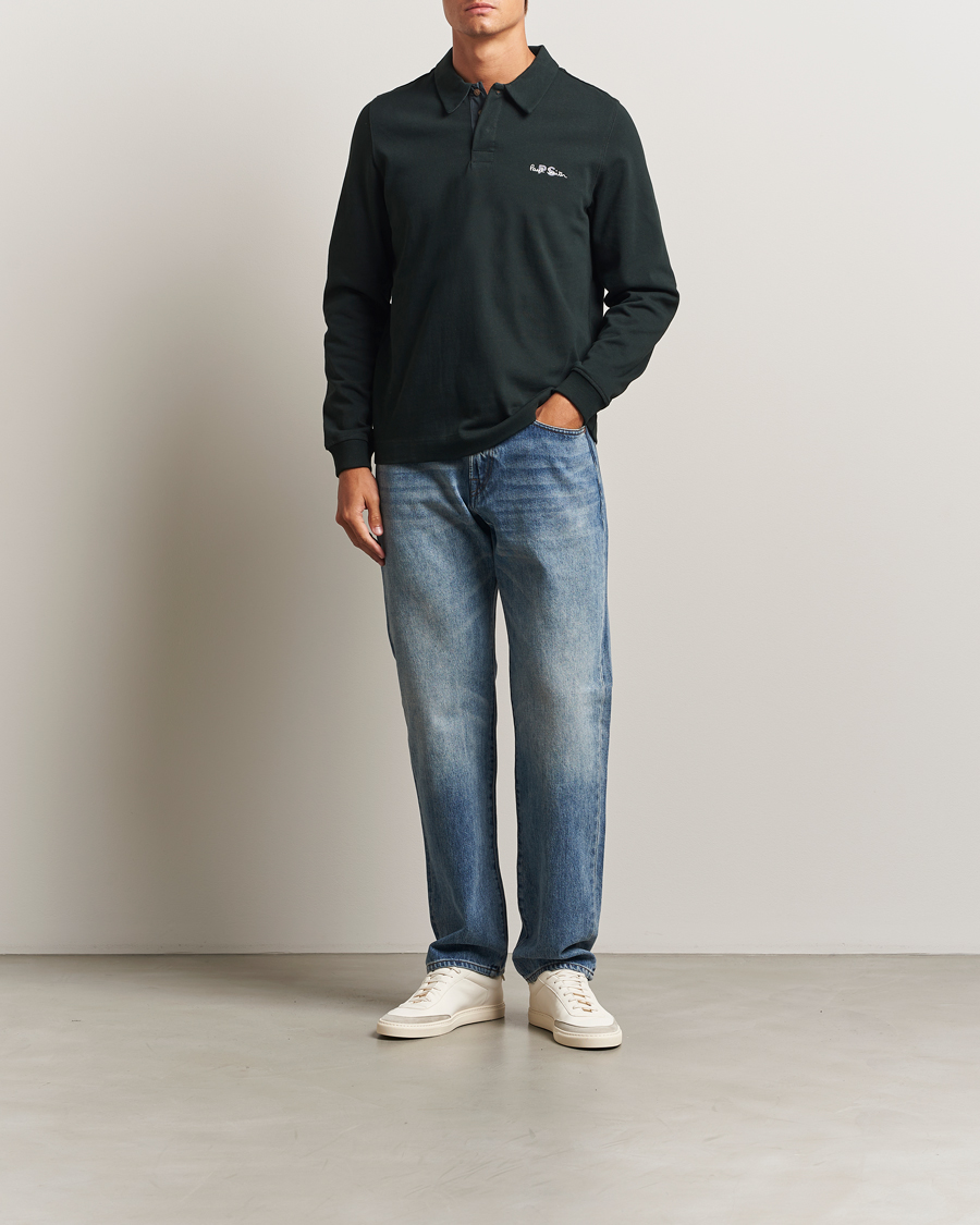 Herr | Tröjor | PS Paul Smith | Cotton Logo Rugby Sweater Dark Green