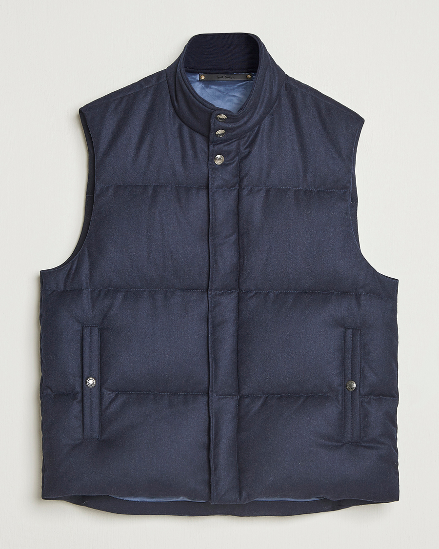 Herr | Västar | Paul Smith | Wool/Cashmere Down Gilet Navy