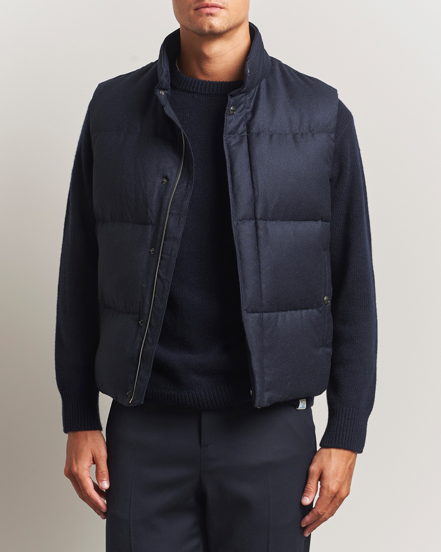 Herr | Jackor | Paul Smith | Wool/Cashmere Down Gilet Navy
