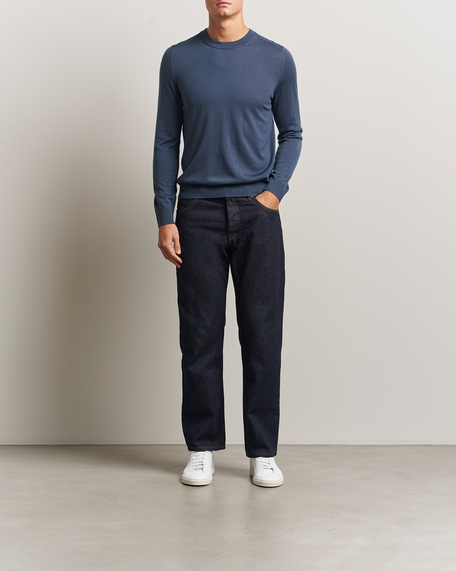 Herr | Tröjor | Paul Smith | Merino Knitted Sweater Blue