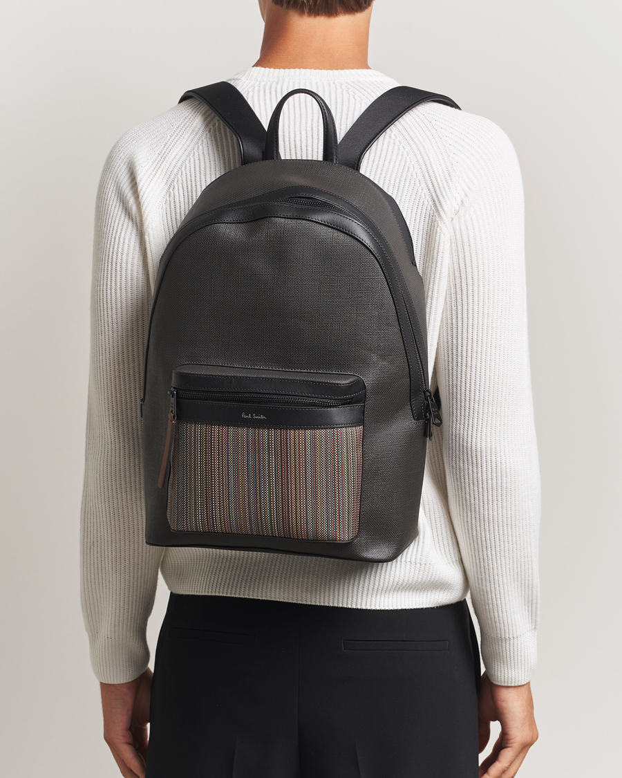 Herr | Väskor | Paul Smith | Nylon Stripe Backpack Black Multi