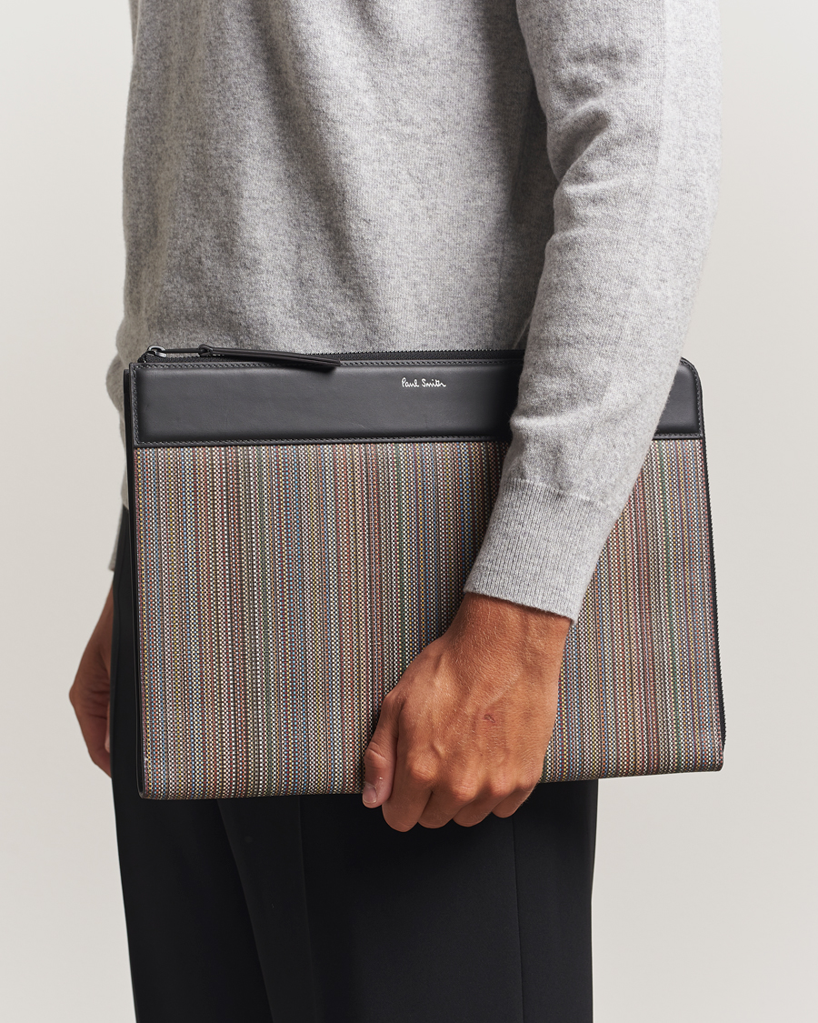 Herr | Väskor | Paul Smith | Nylon Stripe Document Case Black Multi