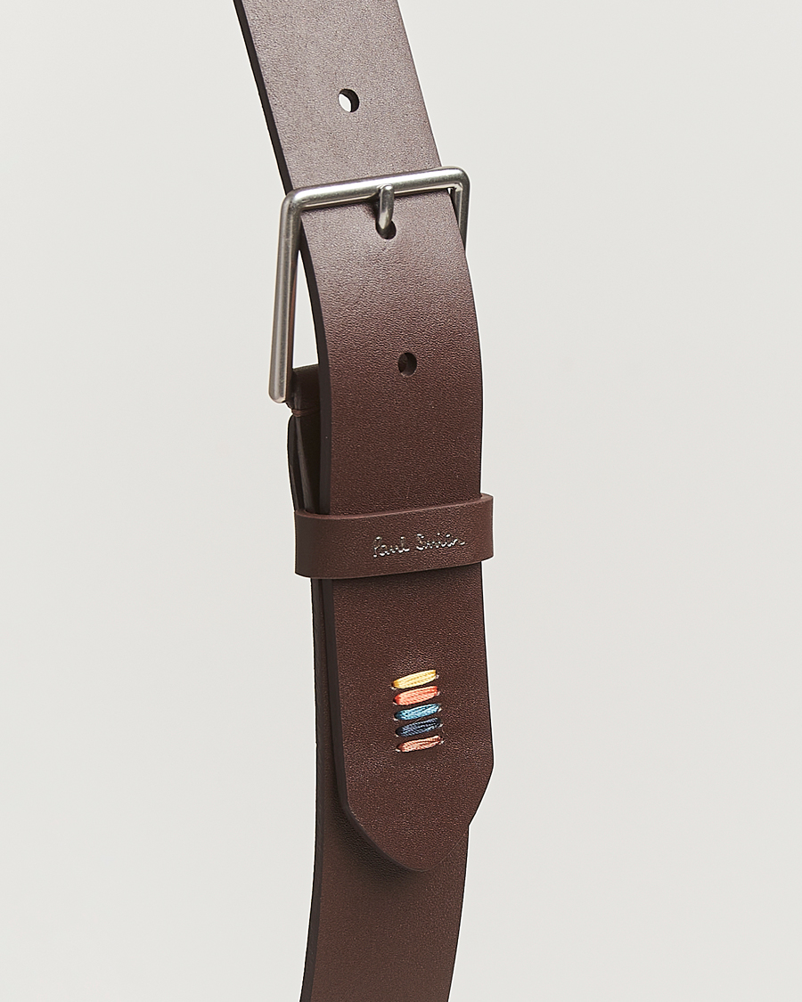 Herr | Bälten | Paul Smith | Stitch Leather Belt Dark Brown