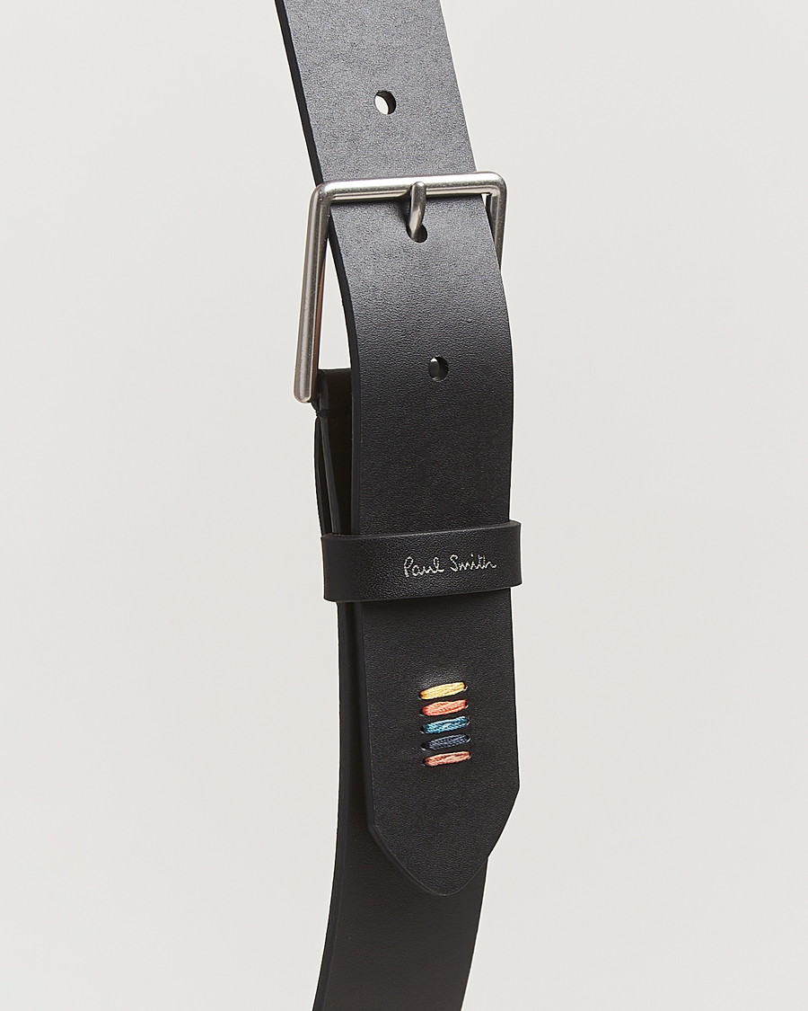 Herr | Bälten | Paul Smith | Stitch Leather Belt Black