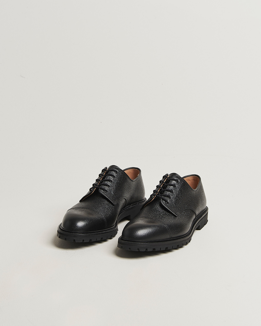 Herr | Derbys | Crockett & Jones | Sandhurst Derby Vibram Black Scotch Grain