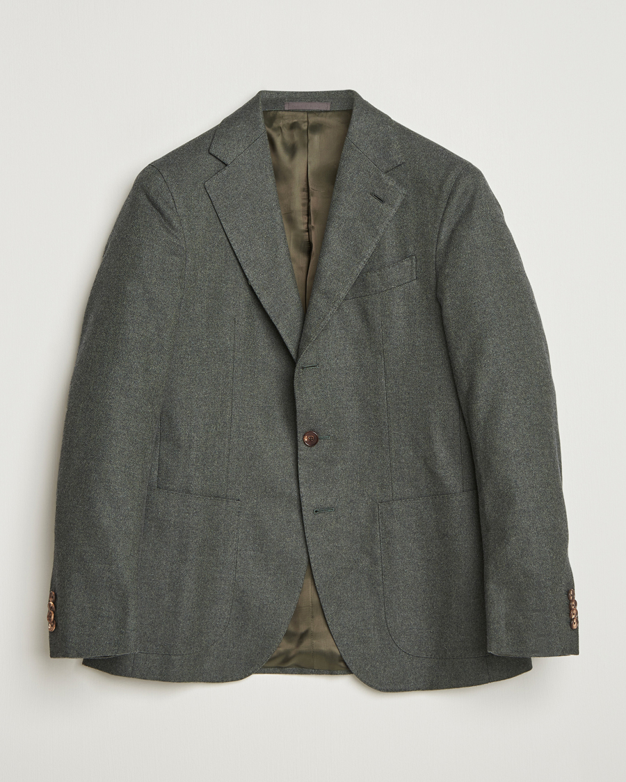 Herr | Kavajer | Caruso | Aida Brushed Cotton Herringbone Blazer